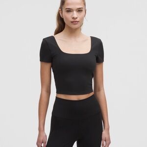 Lululemon square neck short sleeve top with pad
